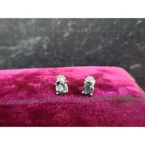 925 Spinal And Diamond Stud Earrings Vintage